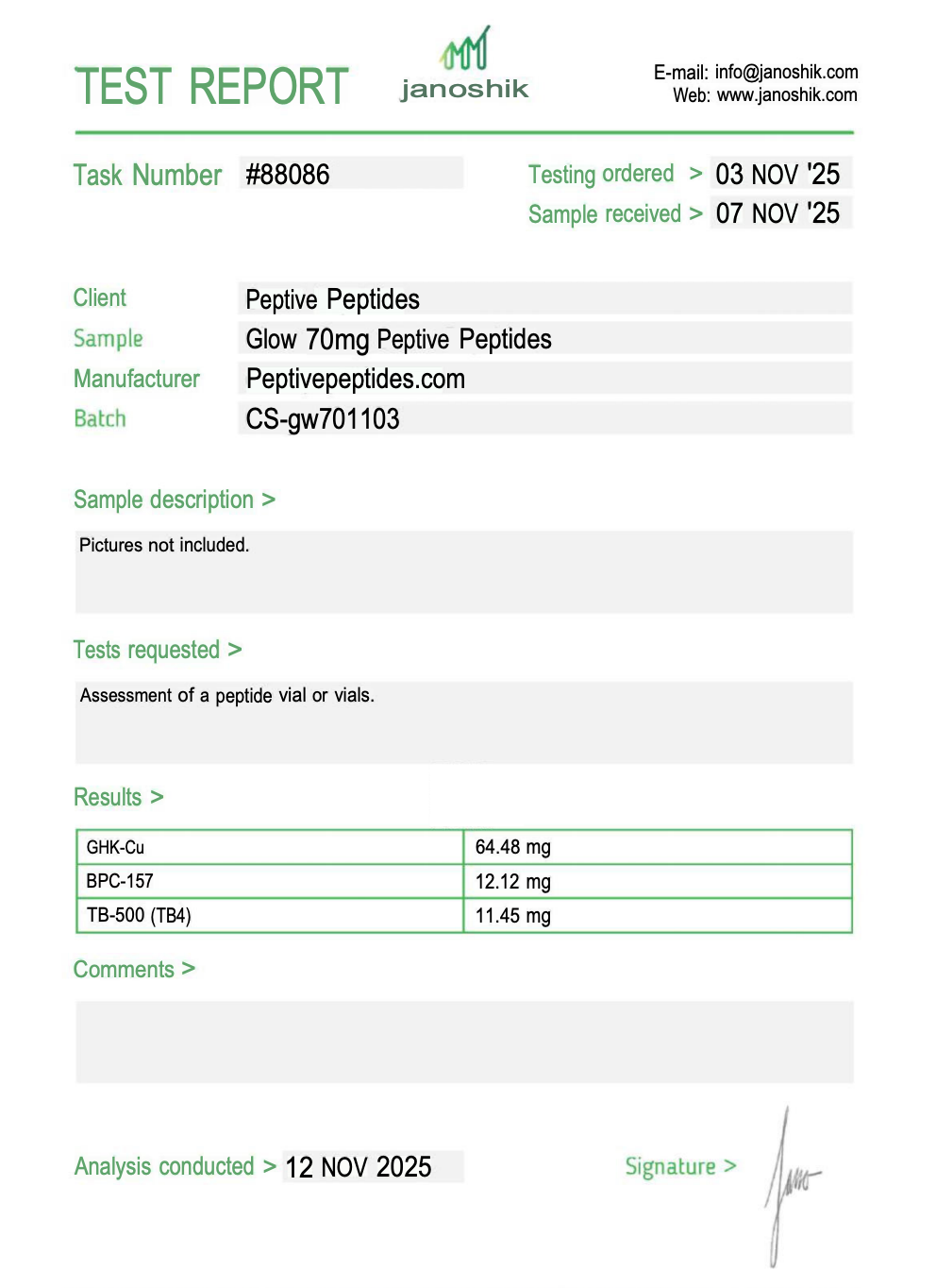 Glow (GHK-cu 50mg / TB500 10mg / BPC-157 10mg) Skin & Hair Regeneration