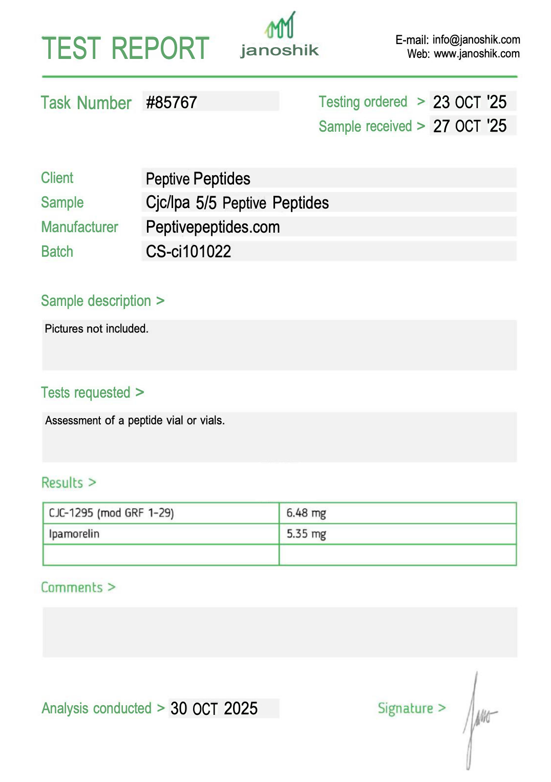 CJC 5mg/Ipa 5mg (Muscle Recovery & Sleep)