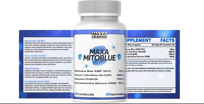 Methylene Blue (10mg) 60 Capsules - Mitochondrial Health & Brain Energy Formula