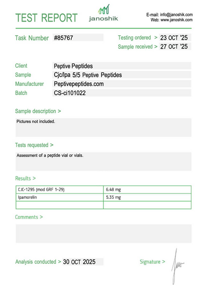 CJC 5mg/Ipa 5mg (Muscle Recovery & Sleep)